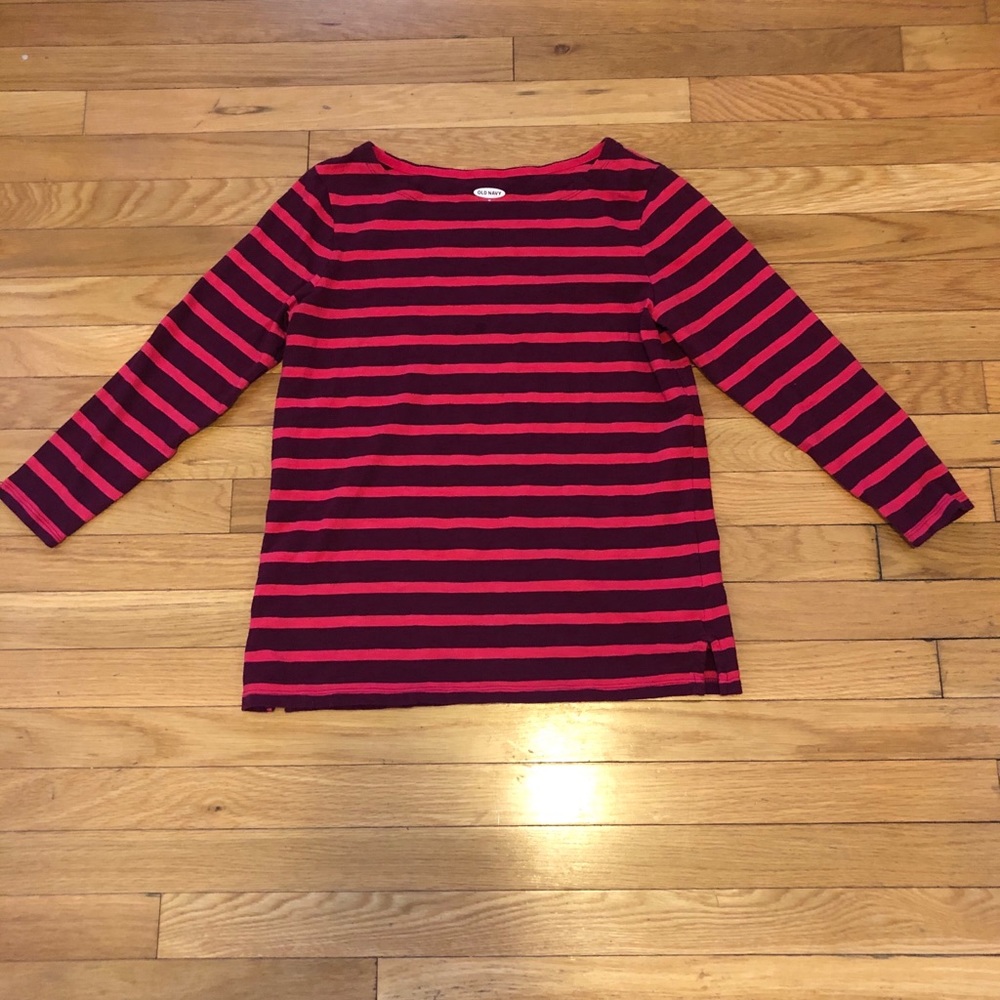 Old Navy Striped Three-quarter Sleeve Top
